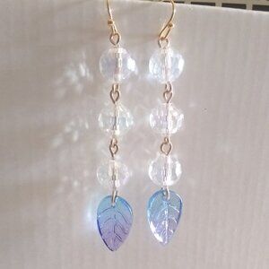 Flashy & Vibrant! Beaded Leaf Dangle Earrings - Boho Chic Summer Jewelry!